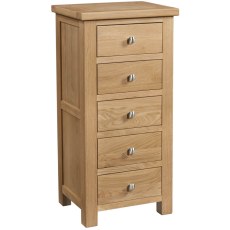 Dodford Oak 5 Drawer Wellington Chest