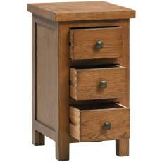 Dodford Rustic Oak 3 Drawer Compact Bedside