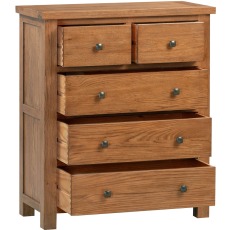 Dodford Rustic Oak 2 Over 3 Drawer Chest
