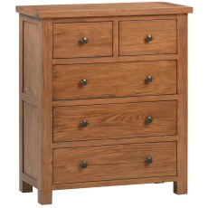 Dodford Rustic Oak 2 Over 3 Drawer Chest