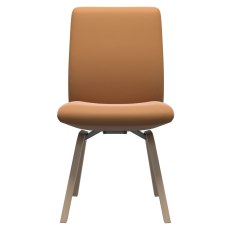 Stressless Quickship Laurel Large Low Back D200 Dining Chair in Batick New Caramel with Oak