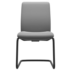 Stressless Quickship Laurel Large Low Back D400 Dining Chair in Batick Wild Dove with Black Metal