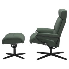 Stressless Tokyo Adjustable Headrest Cross Base Chair with Footstool Stressless Tokyo Adjustable Headrest Cross Base Chair with Footstool
