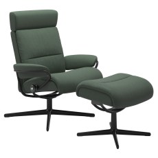 Stressless Tokyo Adjustable Headrest Cross Base Chair with Footstool Stressless Tokyo Adjustable Headrest Cross Base Chair with Footstool