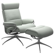 Stressless Tokyo Adjustable Headrest Star Base Chair with Footstool Stressless Tokyo Adjustable Headrest Star Base Chair with Footstool