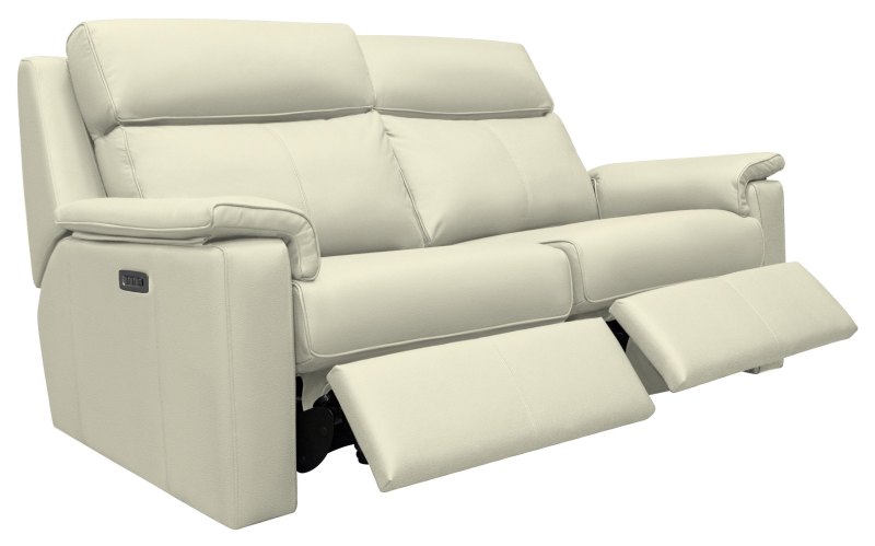 Ellis 3str Power Recliner Sofa with Headrest and Lumbar   Cambridge Chalk
