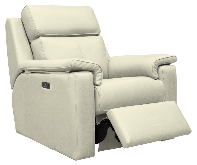 Ellis Power Recliner Armchair with USB   Cambridge Chalk