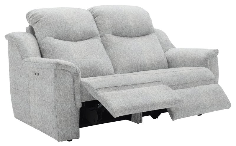 Firth 2 Str Double Power Recliner Sofa  W085 Piero Silver 