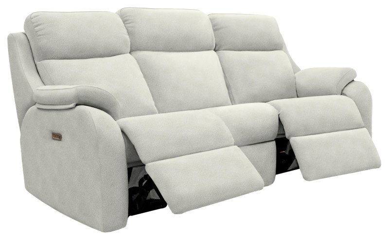 Kingsbury 3str CURVED Power Recliner Sofa  A123 Stingray Platinum