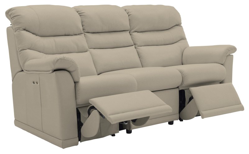 Malvern 3Str Double Power Recliner Sofa 3 Cushion  H001 Oxford Mushroom