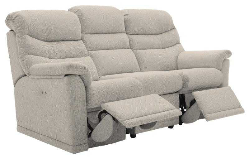 Malvern 3Str Double Power Recliner Sofa 3 Cushion  B010 Nebular Pebble 
