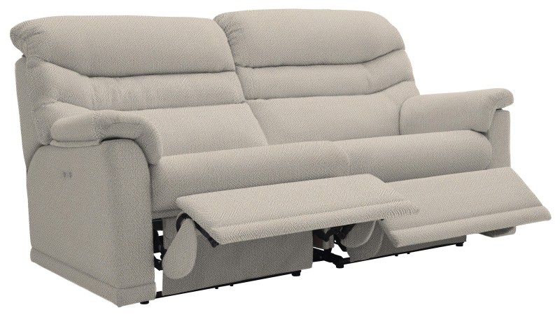 Malvern 3Str Double Power Recliner Sofa 2 Cushion  B010 Nebular Pebble