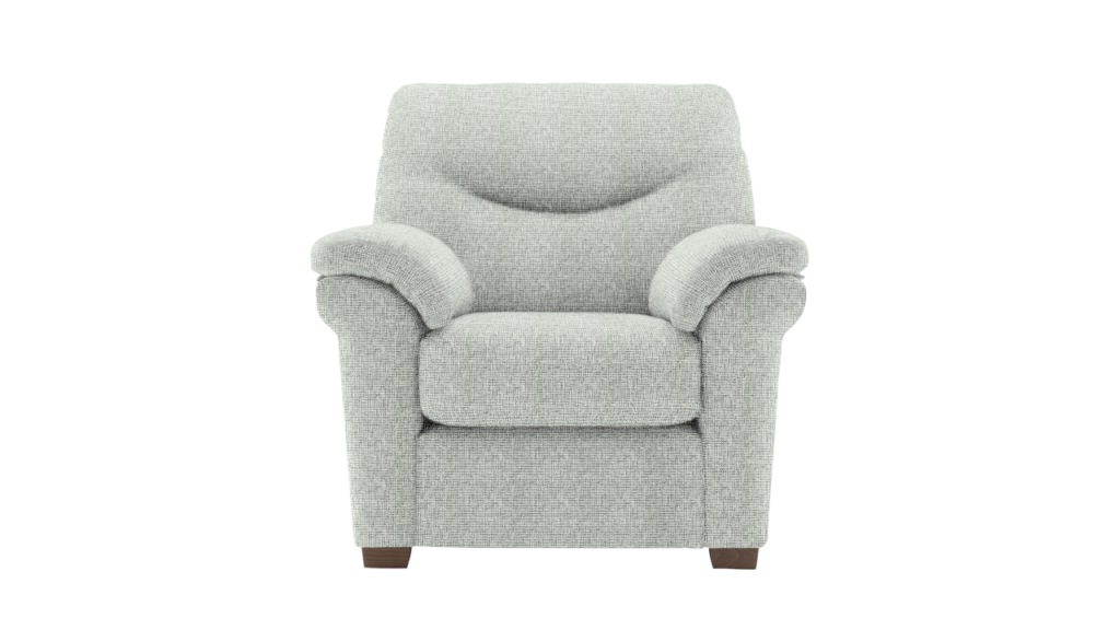 armchair with wooden feet