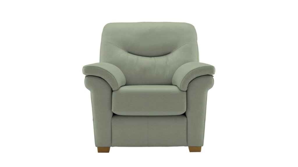 armchair with wooden feet