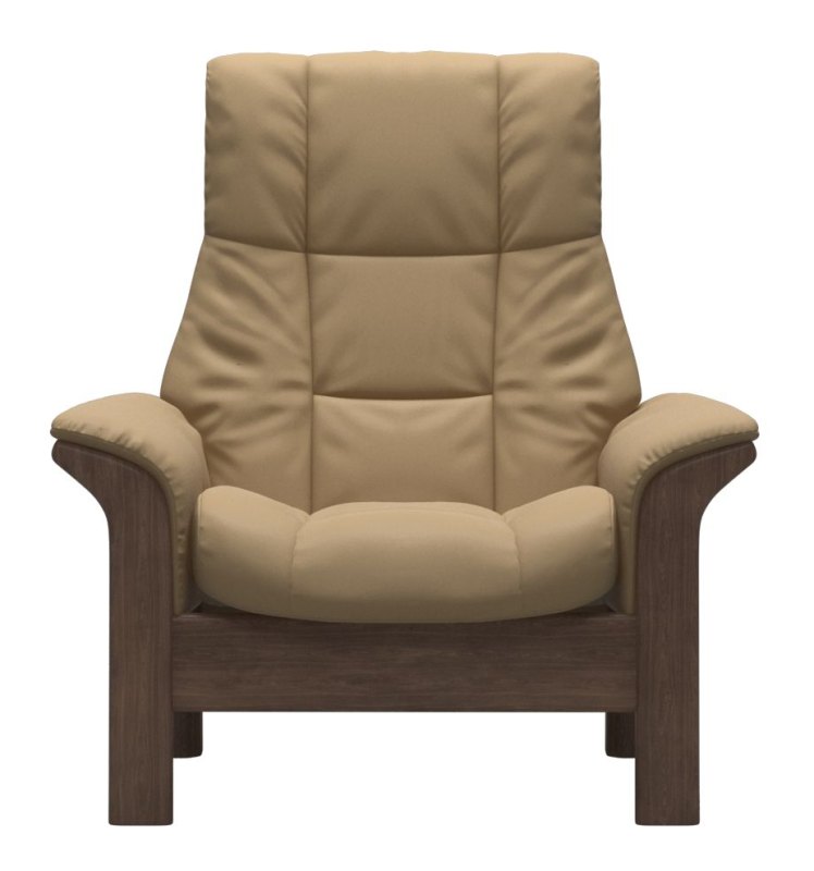Windsor  M  high back chair   paloma sand with walnut