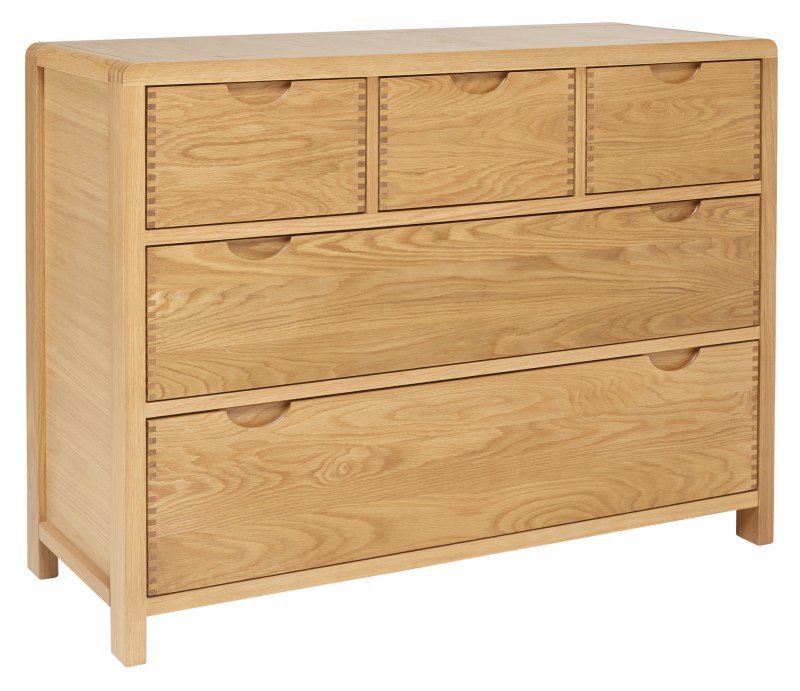 Bosco 1362 5drawerwidechest CutoutAngle web