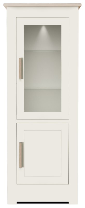 narrow 2dr glazed cabinet tall