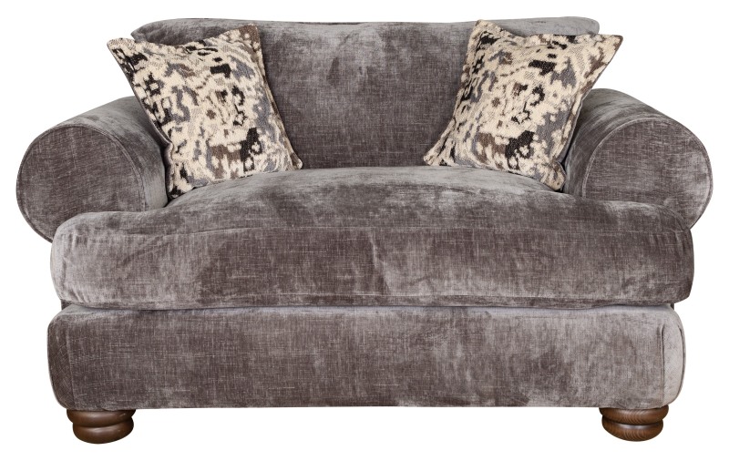 Horatio   Love Chair   Standard Back   Front   Kairo Grey  Burnaby Mono