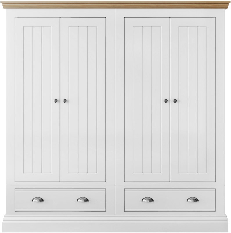 NEBW431   Small 2 Drawer 4 Door Robe