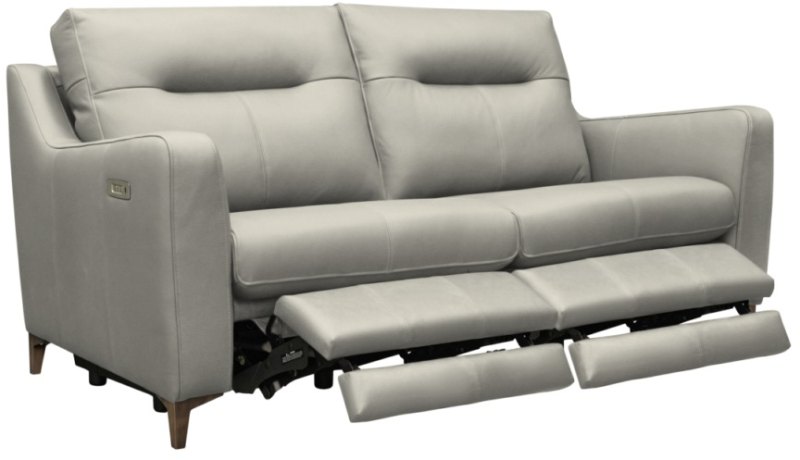 leather large sofa with double power footrest