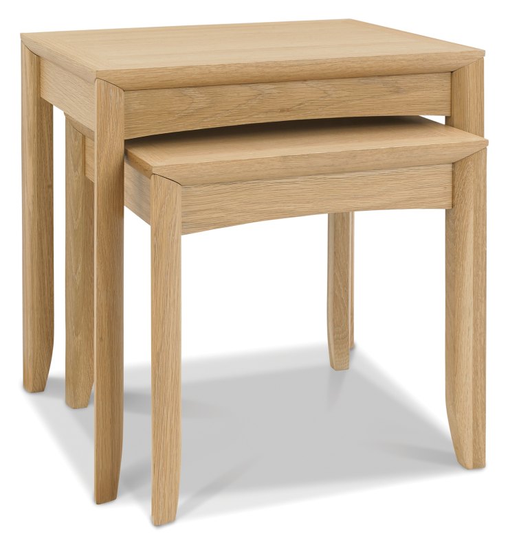 Bentley Designs Bergen Oak Nest of Tables  front angle shot