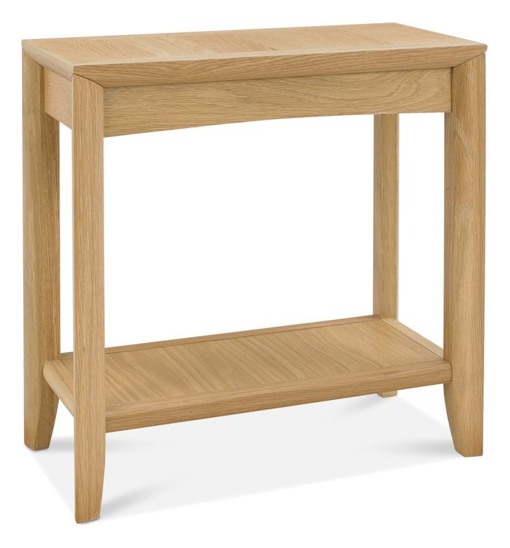 Bentley Designs Bergen Oak Side Table  front angle shot