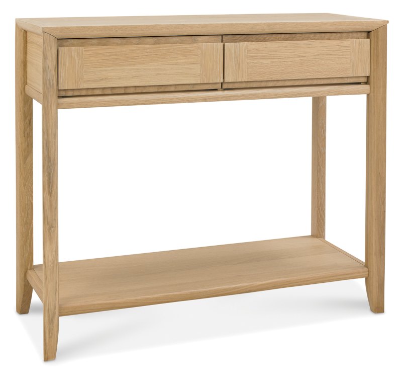 Bentley Designs Bergen Oak Console Table with Drawer  front angle shot