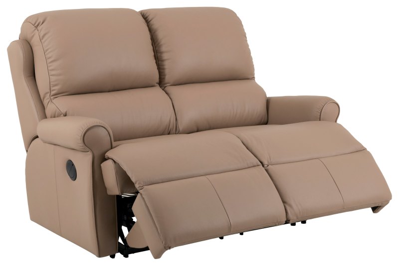 2 Seater Double Power Recliner Leather