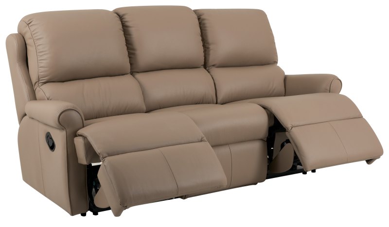 3 Seater Double Manual Recliner Leather