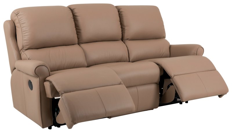 3 Seater Double Power Recliner Leather
