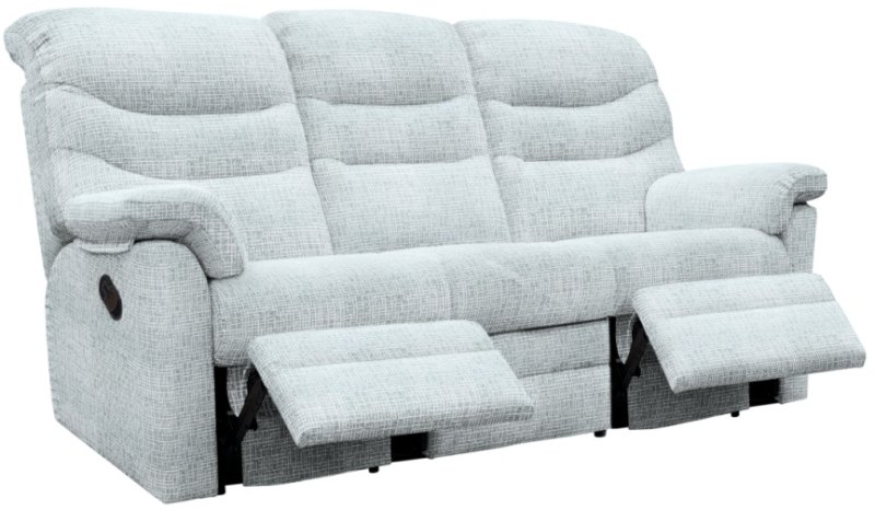 Ledbury 3 Seater Double Manual Recliner Sofa in Block Gravel