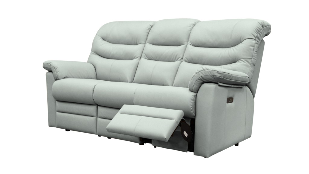 3str single power recliner sofa with headrest and lumbar rhf