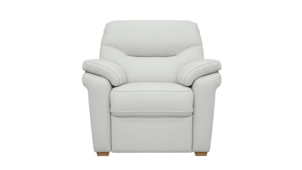 armchair with wooden feet
