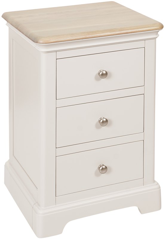 LYD001 3 Drawer Bedside Painted Grey Mist 1