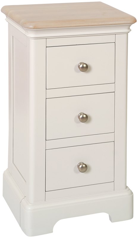 LYD009 Compact 3 Drawer Bedside Painted Grey Mist 1