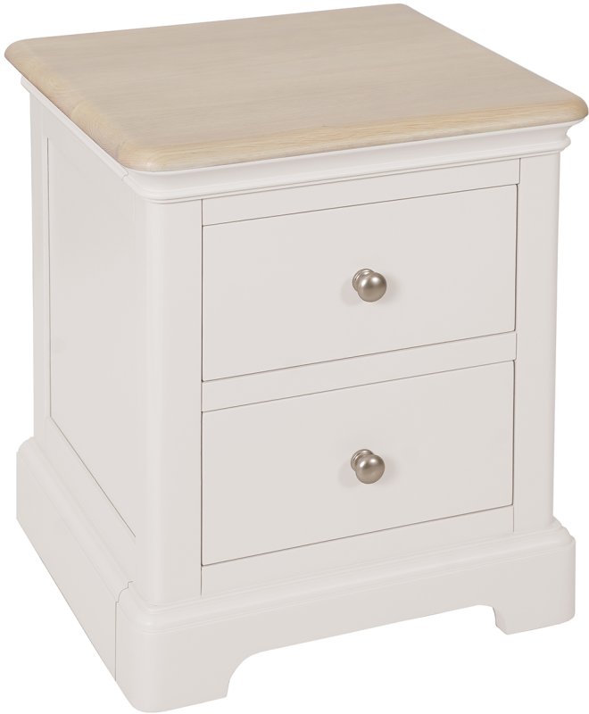 LYD010 2 Drawer Bedside Painted Grey Mist 1