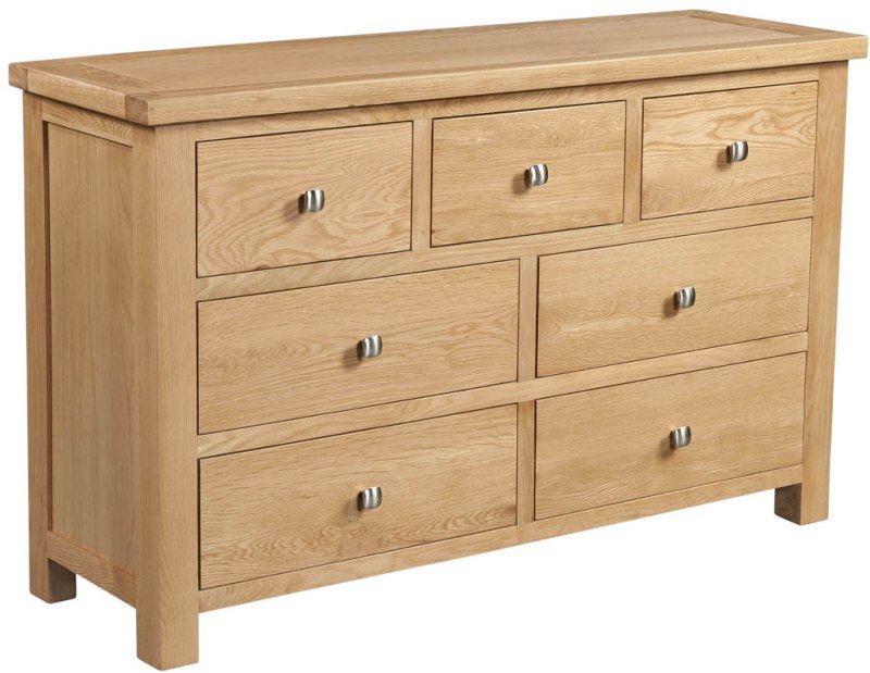 DOR006 3 4 combination drawer chest bedroom storage natural oak lacquered