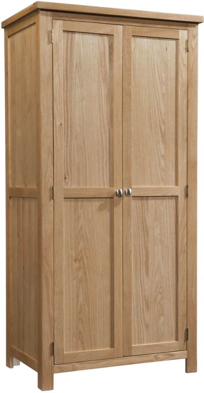 DOR031 double all full hanging wardrobe bedroom storage natural oak lacquered