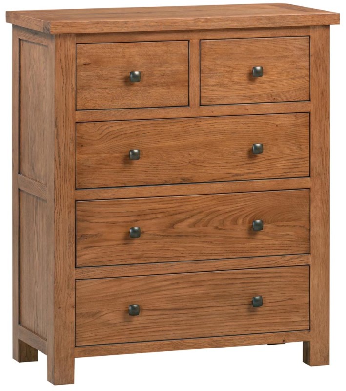 DOR004R 2 3 drawer chest table bedroom storage dark rustic oak