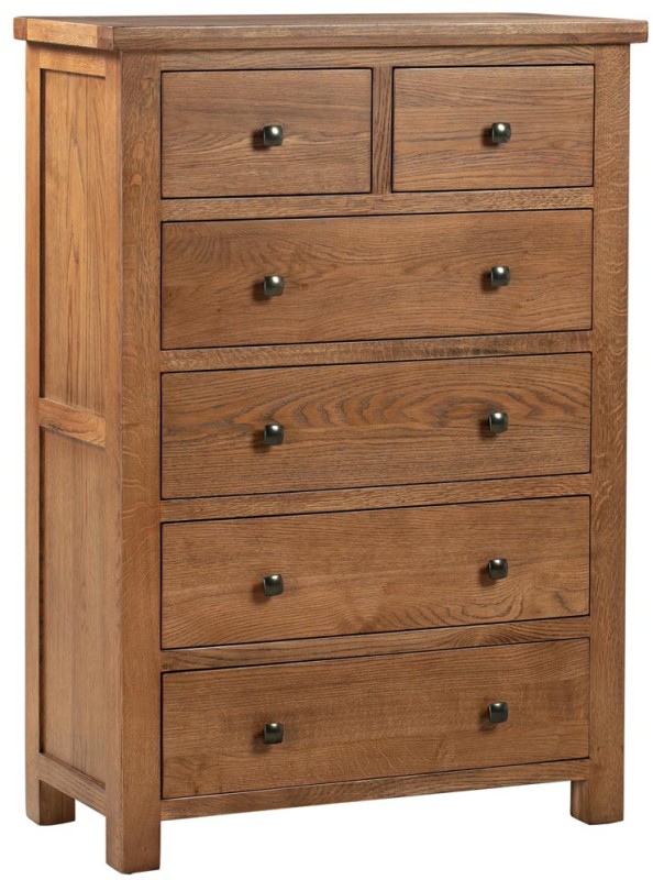 DOR005R 2 4 drawer chest table bedroom storage dark rustic oak