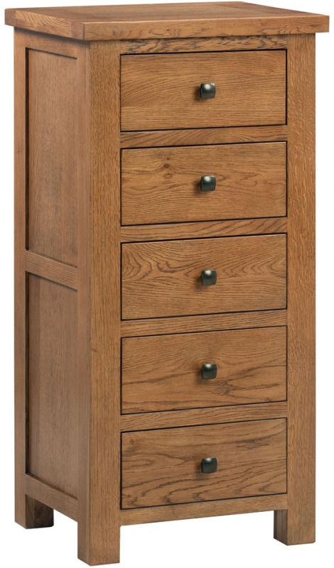DOR002R 5 drawer wellington chest bedroom storage dark rustic oak