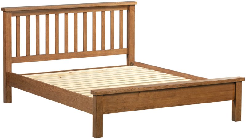 DOR045R double 4ft6 bed frame low foot end sleep comfort bedroom dark rustic oak