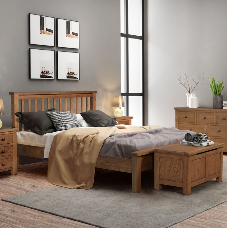 dorset rustic bedroom set dark oak 1500 bed frame