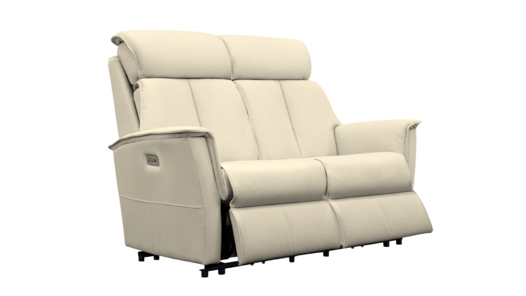 G Plan Kelson Leather 2 Seater Power Sofa Cambridge Stone