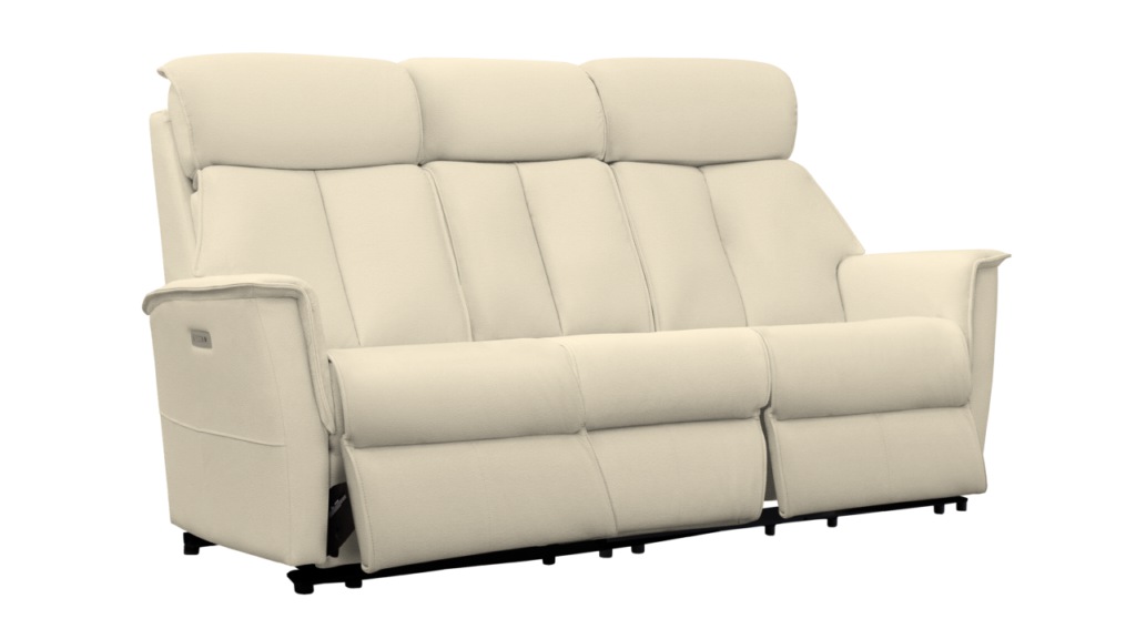 G Plan Kelson Leather 3 Seater Power Sofa Cambridge Stone