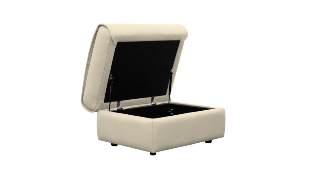 G Plan Kelson Leather Storage Footstool Cambridge Stone