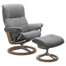 Stressless Mayfair Signature Base   Batick Wild Dove with Oak and Chrome