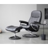 Stressless Consul Signature Base Chair in Batick Black with Black Wood