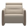 wood power chair  paloma fog with walnut
