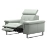 A2 Power chair   paloma breezy blue with steel bow   polished leg steel bow 2